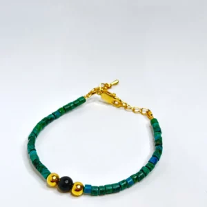 Bracelet vert en pierre chrysocolle