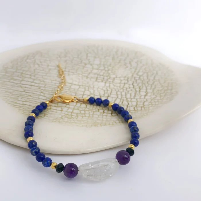 Bracelet en pierres de lapis lazuli