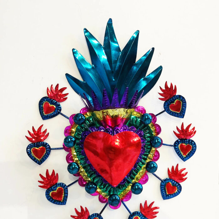 Coeur en metal coloré