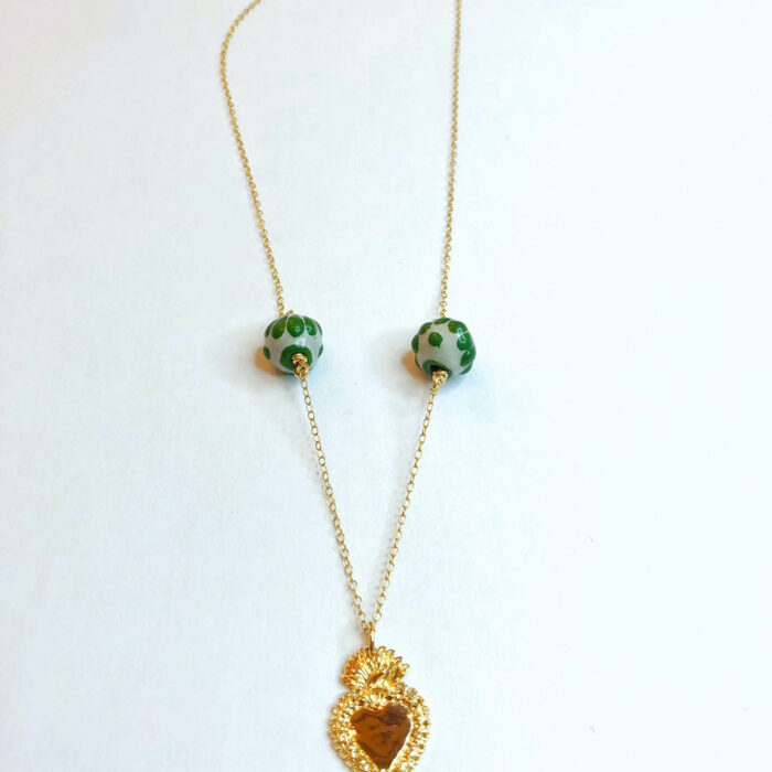 Collier ex-voto coeur doré