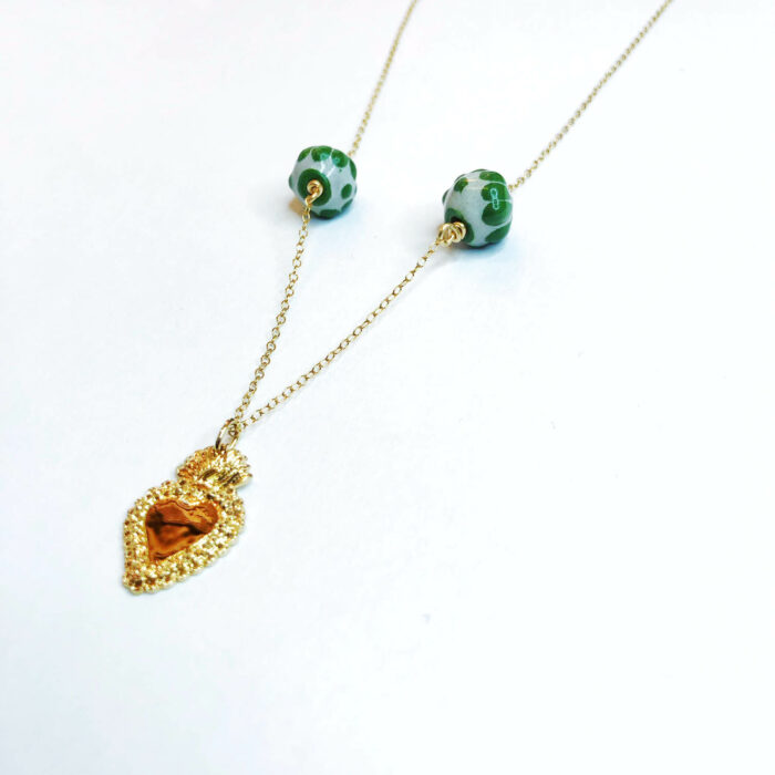 Collier ex-voto coeur doré
