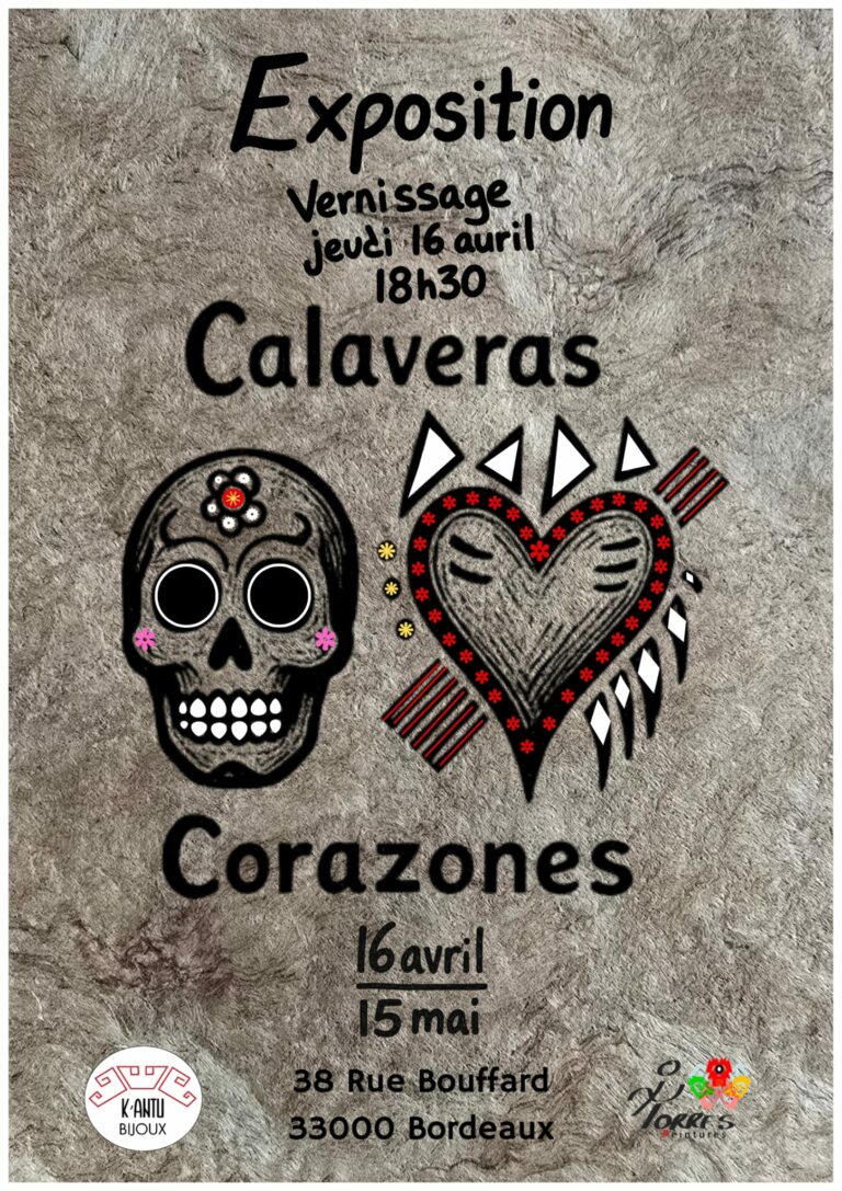 affiche de l'exposition Corazones y calaveras